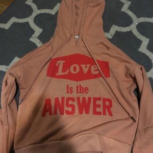 BRAND NEW “Love is the answer” pink hoodie
